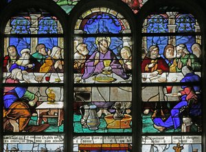 Window depicting the Last Supper (detail), 1530 by French School